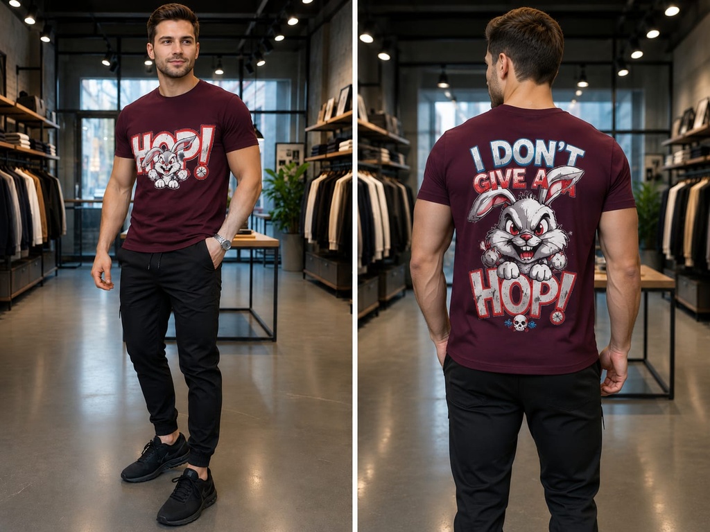 🐰 HOOP! Rabbit Graphic T-Shirt – جرأة في كل إطلالة